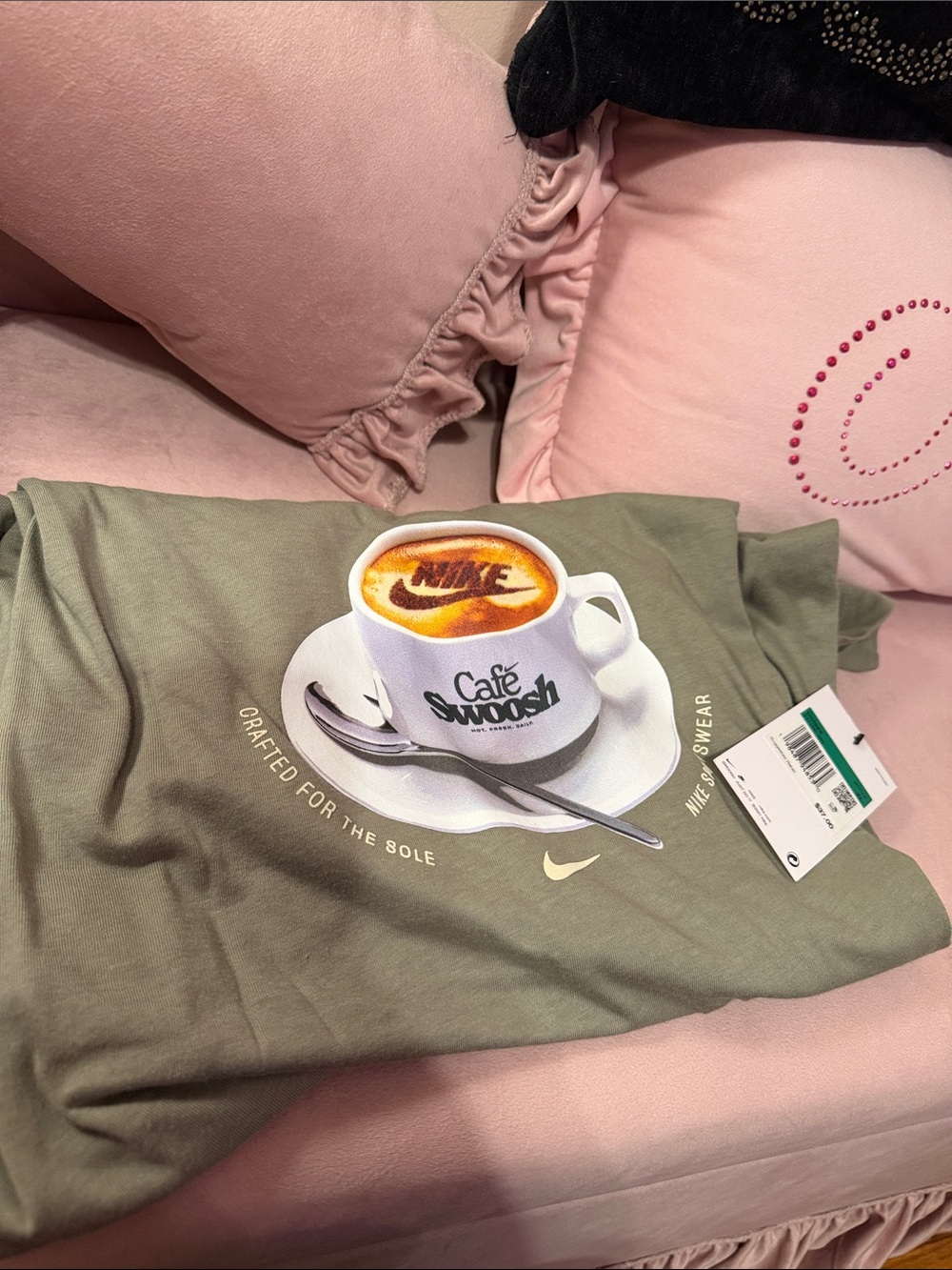 Nike Olive Green Café Swoosh Graphic Shirt